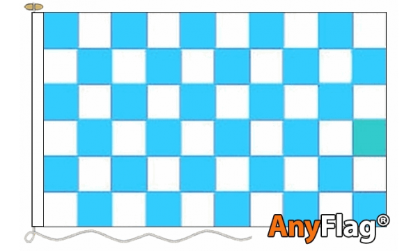 Sky Blue and White Check Custom Printed AnyFlag®